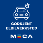 Skilt for godkjent MECA elbilverksted