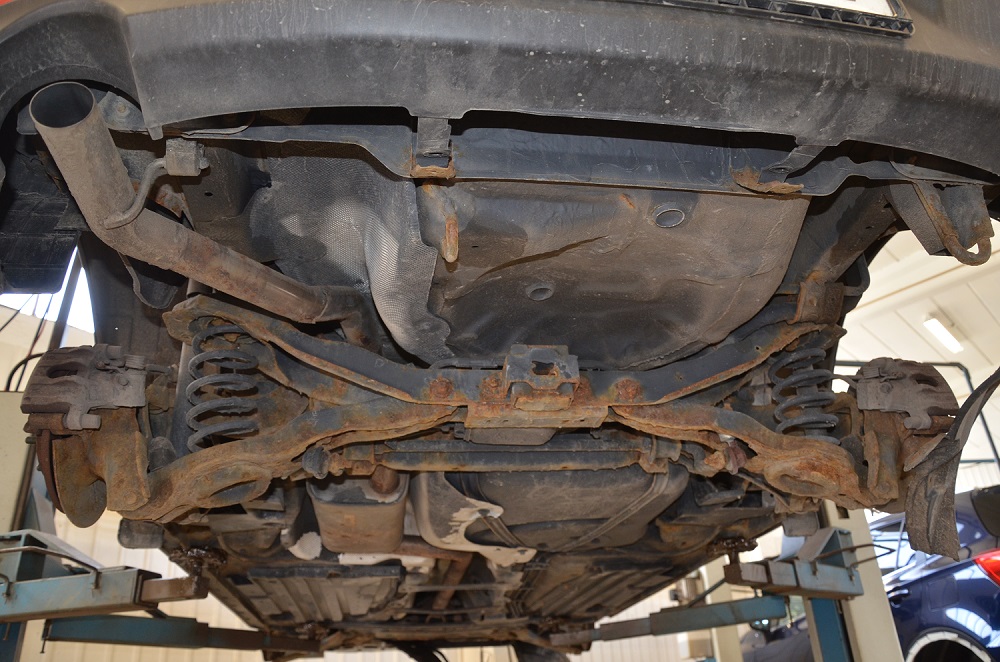 Rustent understell på en bil