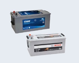 To startbatterier til tyngre kjøretøy