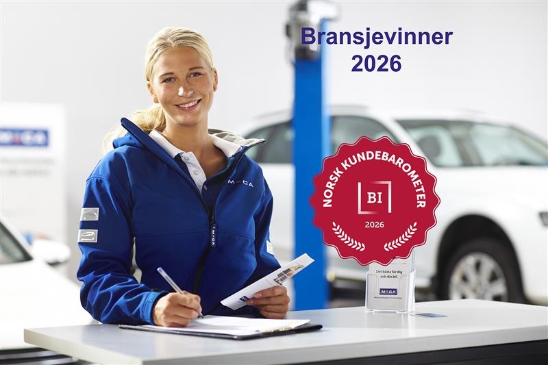 Kvinnelig kundemottaker på MECA verksted